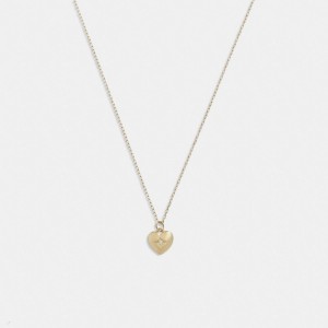Coach 14 K Gold Heart Pendant Necklace Gold | COH866120