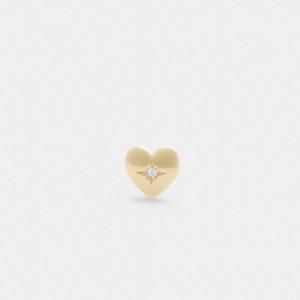 Coach 14 K Gold Heart Single Stud Earring Gold | COH866105