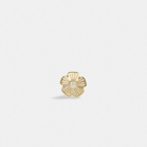 Coach 14 K Gold Tea Rose Single Stud Earring Gold | COH866101