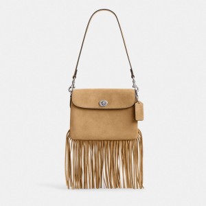 Coach 1964 Fringe Bag Suede/Silver/Peanut | COH864943