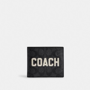 Coach 3 In 1 Wallet In Signature Canvas With Graphic Signature Coated Canvas/Leather/Charcoal Multi | COH866724