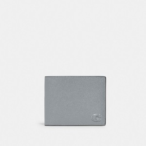 Coach 3 In 1 Wallet With Signature Canvas Interior Crossgrain Leather/Grey Blue | COH866696