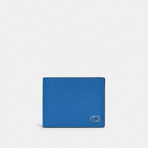 Coach 3 In 1 Wallet With Signature Canvas Interior Crossgrain Leather/Blueberry | COH866703
