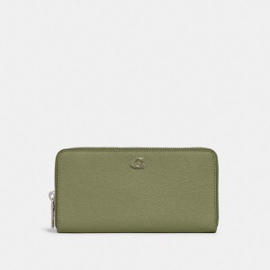 Coach Accordion Wallet With Signature Canvas Interior Moss | COH866728