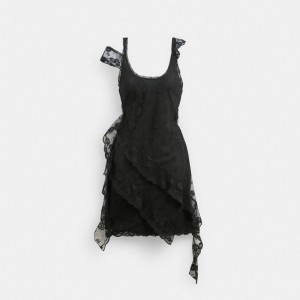 Coach All Over Lace Mini Dress Black | COH866058