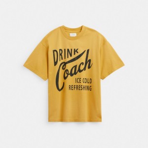 Coach Americana T Shirt Yellow | COH866927
