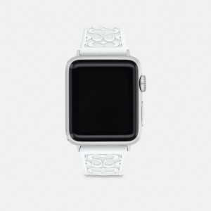 Coach Apple Watch® Strap, 38 Mm, 40 Mm And 41 Mm Pearlized White | COH866237