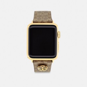 Coach Apple Watch® Strap, 38 Mm, 40 Mm And 41 Mm Tan | COH866249