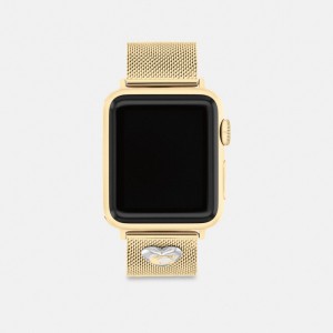 Coach Apple Watch® Strap, 38 Mm, 40 Mm And 41 Mm Gold | COH866267