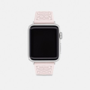 Coach Apple Watch® Strap, 38 Mm, 40 Mm And 41 Mm Pearlized Pink | COH866274