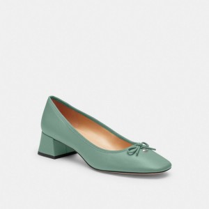 Coach Ava Ballet Pump Leather/Aquamarine | COH865756