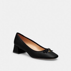 Coach Ava Ballet Pump Leather/Black | COH865737