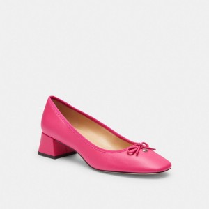 Coach Ava Ballet Pump Leather/Dragon Fruit | COH865730