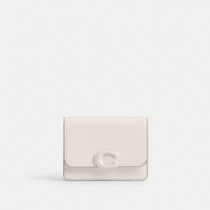 Coach Bandit Card Case Refined Calf Leather/Silver/Chalk | COH865588