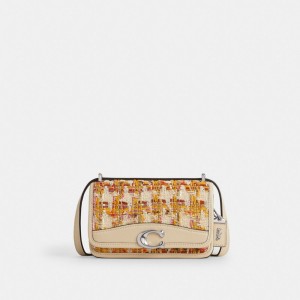 Coach Bandit Crossbody Bag In Tweed Luxe Refined Calf Leather/Silver/Neutral Multi | COH864923