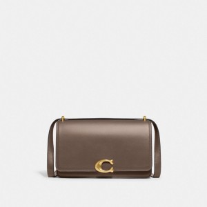 Coach Bandit Shoulder Bag Luxe Refined Calf Leather/Brass/Dark Stone | COH865264