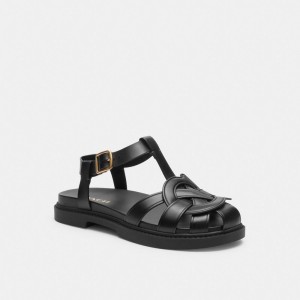 Coach Bella Fisherman Sandal Black | COH865900