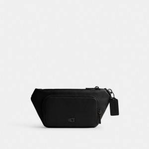 Coach Belt Bag With Signature Canvas Interior Detail Black | COH866683