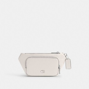 Coach Belt Bag With Signature Canvas Interior Detail Chalk | COH865290