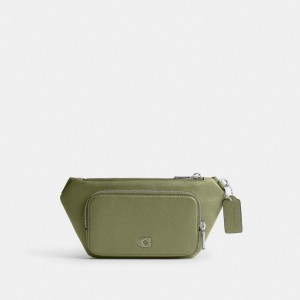 Coach Belt Bag With Signature Canvas Interior Detail Moss | COH865434