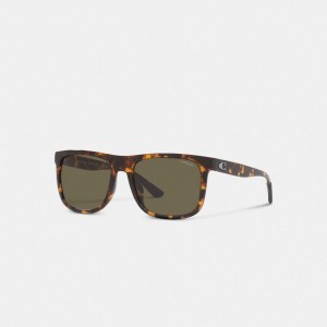 Coach Beveled Signature Flat Top Square Sunglasses Dark Tortoise | COH866339