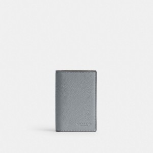 Coach Bifold Card Case Grey Blue | COH866762