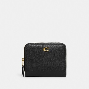 Coach Billfold Wallet Polished Pebble Leather/Brass/Black | COH865615