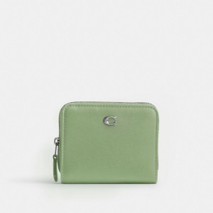 Coach Billfold Wallet Refined Calf Leather/Silver/Pale Pistachio | COH865571