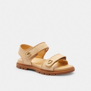 Coach Brynn Sandal Straw/Natural | COH865897