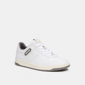 Coach C201 Low Top Sneaker Heather Grey/Optic White | COH865817