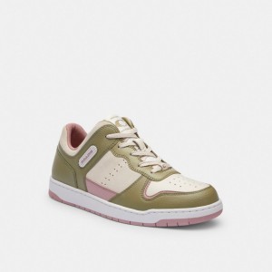 Coach C201 Low Top Sneaker Moss/Light Rose | COH865841