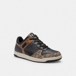 Coach C201 Sneaker In Signature Black/Maple | COH866805