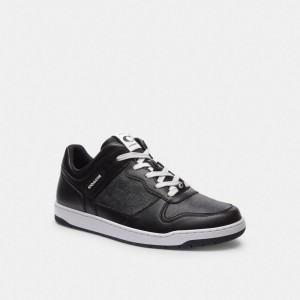 Coach C201 Sneaker In Signature Canvas Black | COH866804
