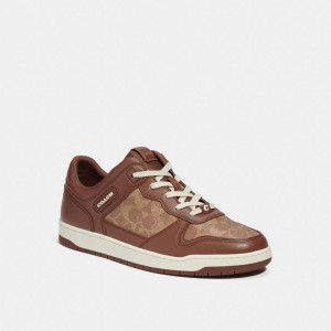 Coach C201 Sneaker In Signature Canvas Saddle | COH866807
