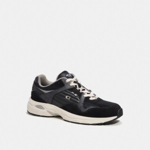 Coach C301 Sneaker With Signature Canvas Charcoal/Black | COH866781