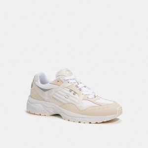Coach C301 Sneaker With Signature Canvas Chalk/Optic White | COH866792