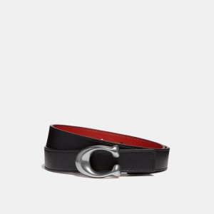 Coach C Hardware Reversible Belt, 25 Mm Nickel/Black 1941 Red | COH866317