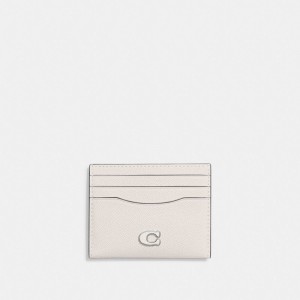 Coach Card Case Crossgrain Leather/Chalk | COH866747