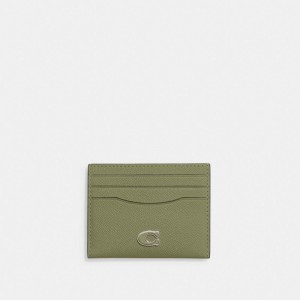 Coach Card Case Crossgrain Leather/Moss | COH866736