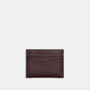 Coach Card Case Smooth Leather/Mahogany Brown | COH865654
