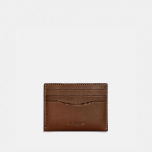 Coach Card Case Smooth Leather/Saddle | COH865667