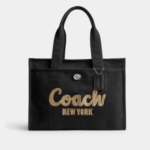 Coach Cargo Tote Bag 42 Silver/Black | COH865101
