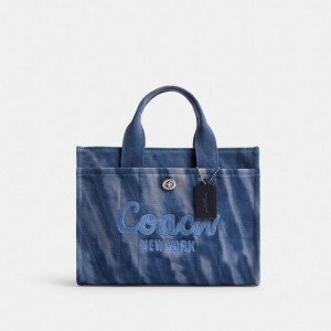 Coach Cargo Tote Bag With Tie Dye Silver/Midnight Navy | COH865103