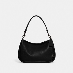 Coach Cary Crossbody Bag Pebble Leather/Pewter/Black | COH865403