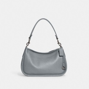 Coach Cary Crossbody Bag Pebble Leather/Silver/Grey Blue | COH865289