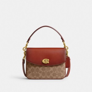 Coach Cassie Crossbody Bag 19 In Signature Canvas Coated Canvas/Brass/Tan/Rust | COH865386