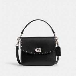 Coach Cassie Crossbody Bag 19 With Rivets Silver/Black | COH865388
