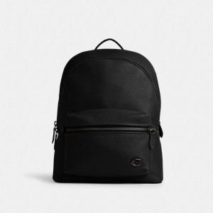 Coach Charter Backpack Polished Pebble Leather/Black | COH866514