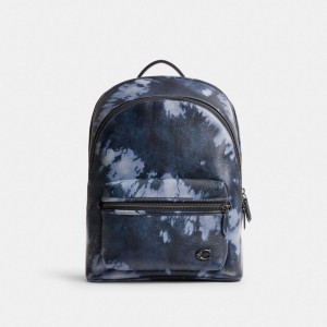 Coach Charter Backpack With Tie Dye Print Midnight Navy Multi | COH866520