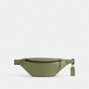 Coach Charter Belt Bag 7 Polished Pebble Leather/Moss | COH866672